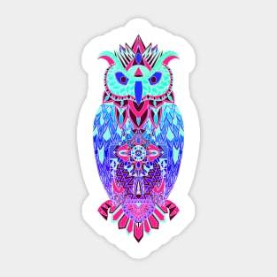 owl in wisdom mandala pattern ecopop art Sticker